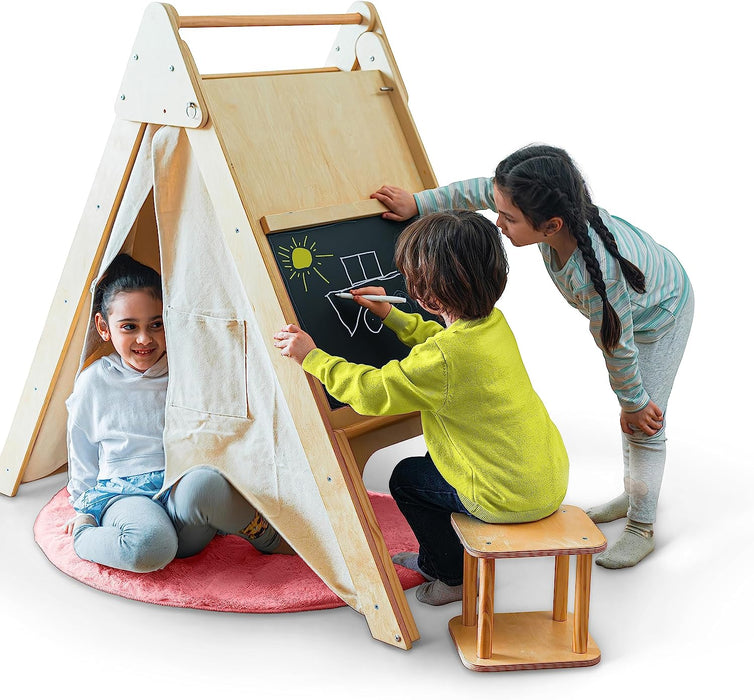 Avenlur Oak - Wood Learning Tent and Climber with Desk and Chair