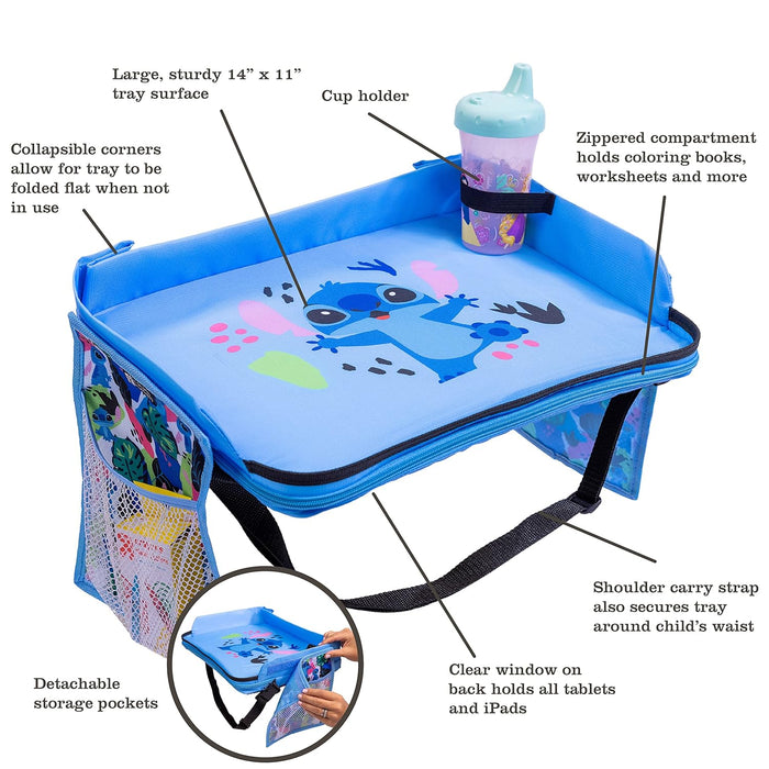J.L. Childress Disney Baby 3-IN-1 Travel Tray & Tablet Holder, Stitch