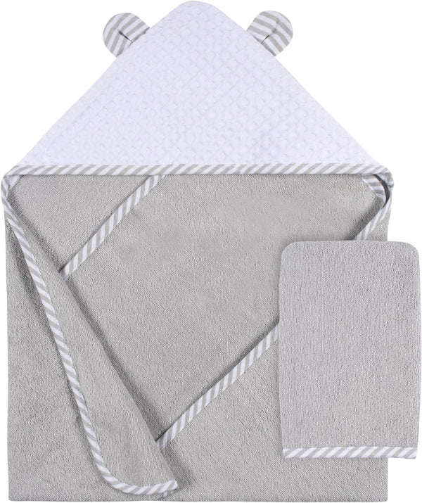 Gerber 2-Pack Baby Boys Hooded Towel And Washcloth Mitt Set - Bear