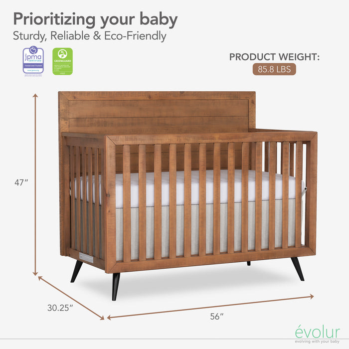 Evolur Stilnovo Mid Century 4 In 1 Convertible Crib buybuy BABY