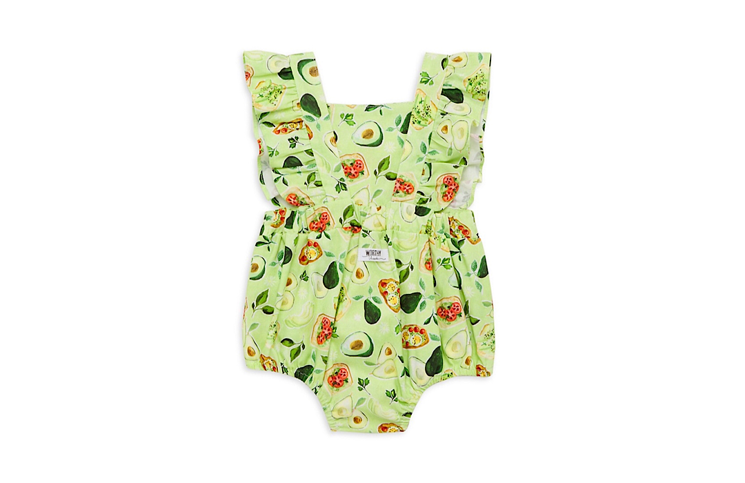 Worthy Threads Bubble Romper in Avocado Toast