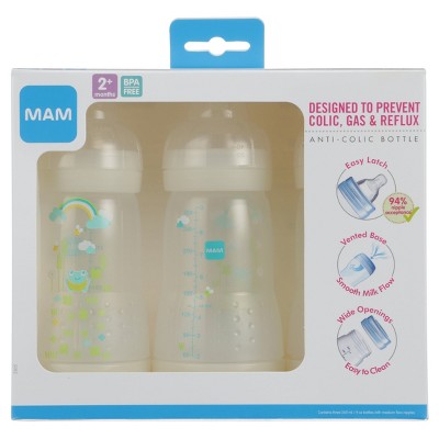 Mam 4.5 Ounce Anti-Colic Baby Bottles And Pacifiers Lot Of 3 Brand New  Sealed