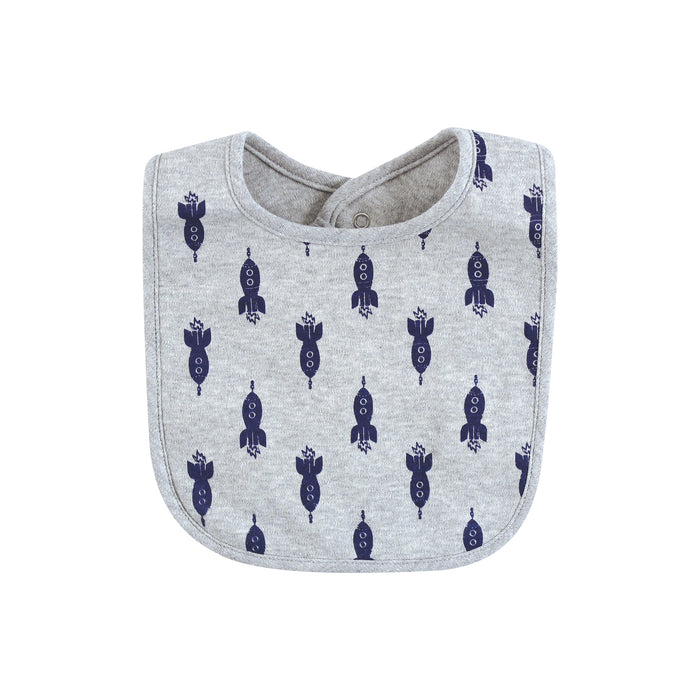 Yoga Sprout Baby Boy Cotton Bibs and Socks, Moon, One Size