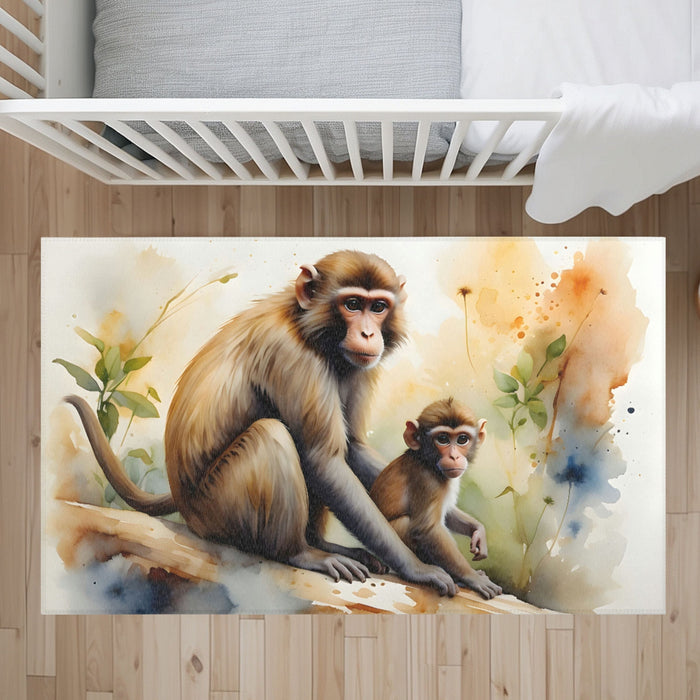 TeepeeJoy Kids and Nursery Monkey Area Rug - Monkey Mischief