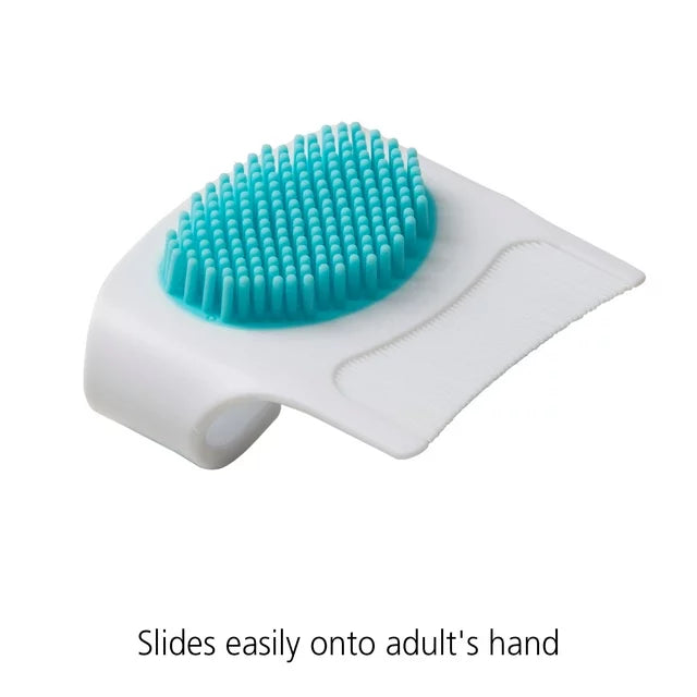 Safety 1st 2-In-1 Rubber Cradle Cap Baby Brush and Comb, Arctic