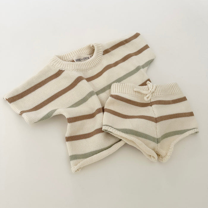 Winnie + Crew Summer Knit Set in Stripes