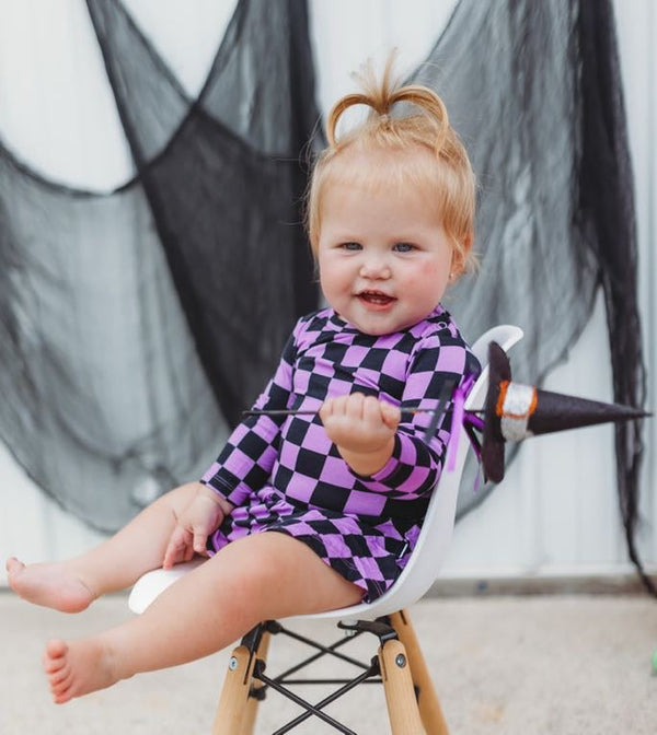 Dream Big Little Co SPOOKY CHECKERS DREAM BODYSUIT DRESS