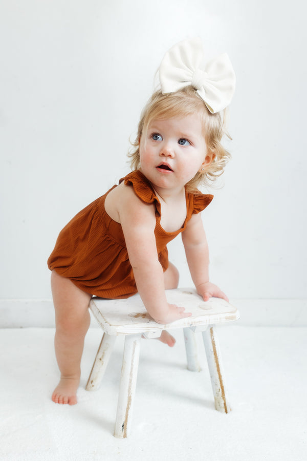 Dream Big Little Co Copper Rib Dream Bubble Romper