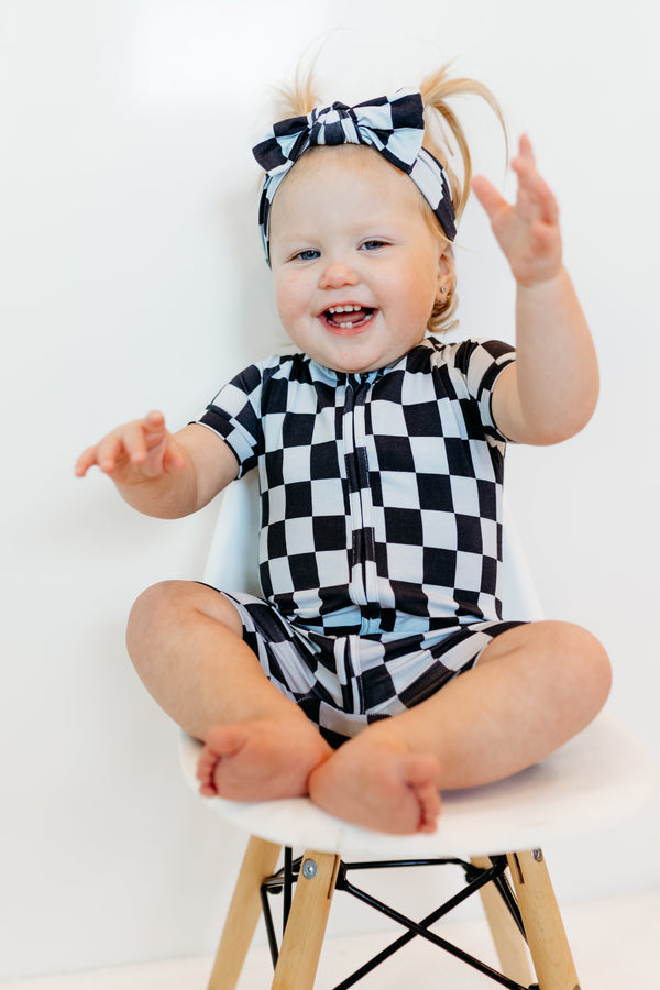 Dream Big Little Co MIDNIGHT CHECKERS DREAM SHORTIE