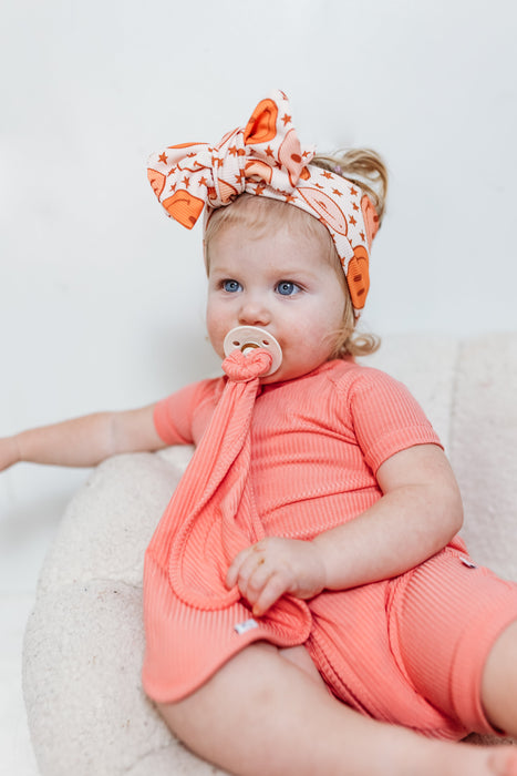 Dream Big Little Co Coral Rib Dream Lovey