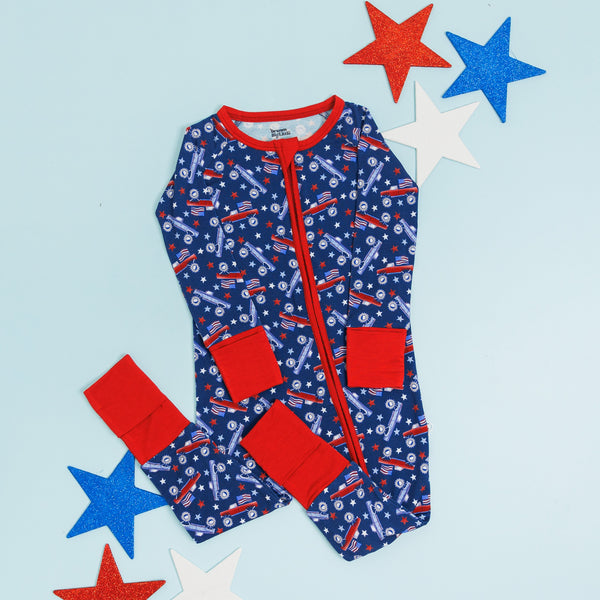 Dream Big Little Co TRUCKING USA DREAM ROMPER