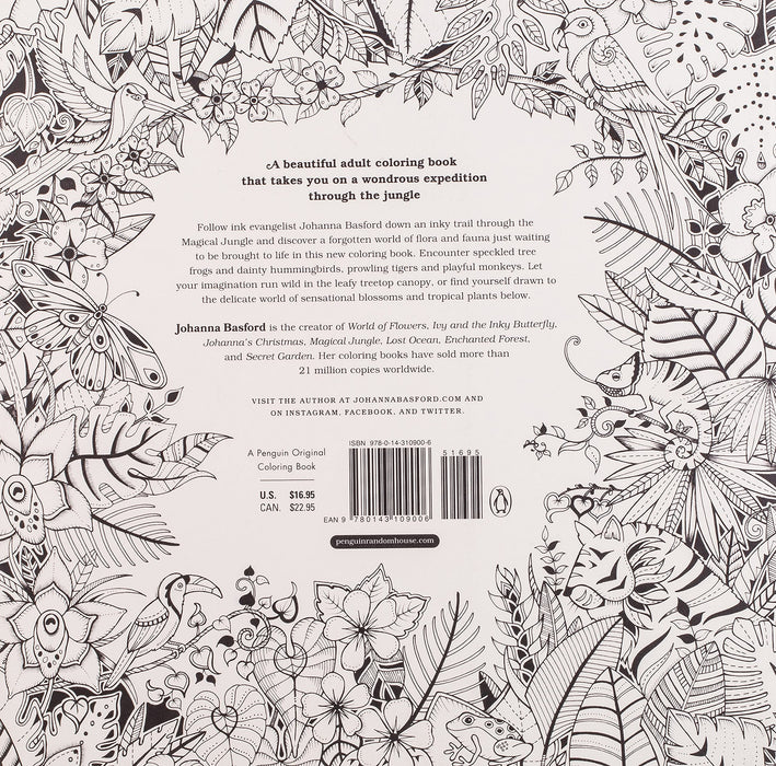 Lay it Flat Magical Jungle: An Inky Expedition and Coloring Book for Adults (Spiral Bound)