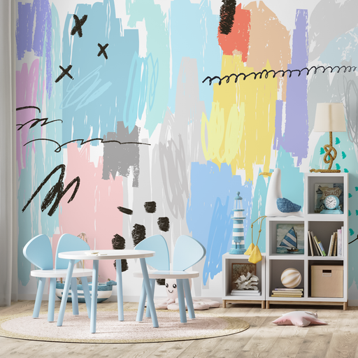 Ondecor Removable, Scandinavian, Temporary, Peel and Stick, Wallpaper Abstract Mural - A736
