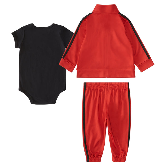 Adidas Three-Piece Tricot Track Set Red w/Black