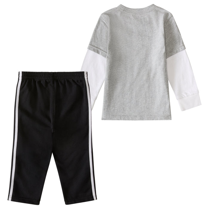 Adidas Grey Layered Tee and Pant Set