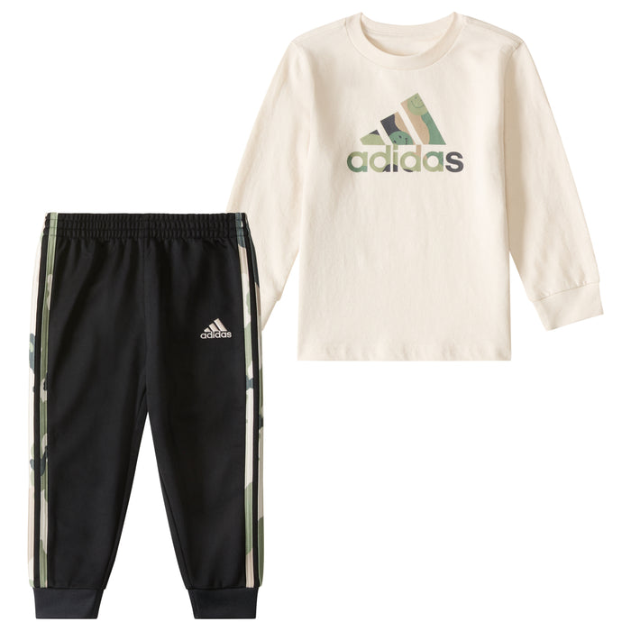 Adidas Long Sleeve Tee and Tricot Jogger Set