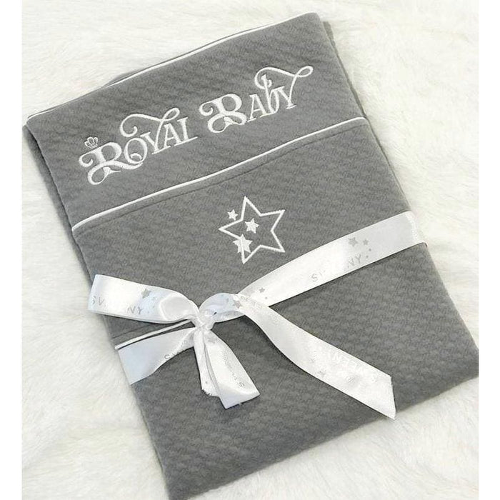 Bebe Sweeny AMIR | Boys Grey Cotton Blanket & Pacifier-clip