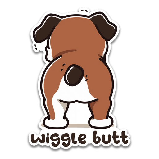 Stick With Finn Wiggle Butt Boxer Sticker