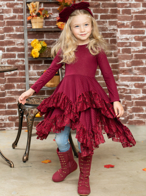 Mia Belle Girls Style Queen Cranberry Tunic Dress