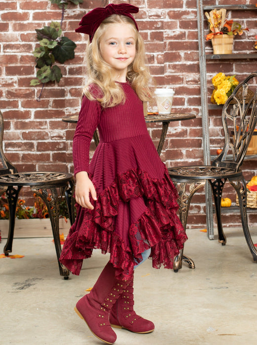 Mia Belle Girls Style Queen Cranberry Tunic Dress