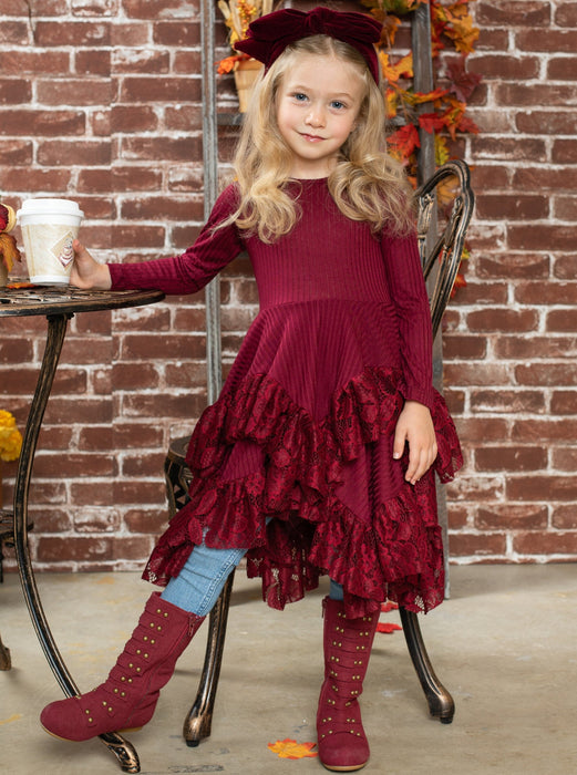 Mia Belle Girls Style Queen Cranberry Tunic Dress