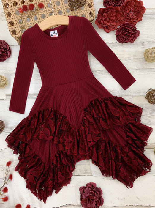 Mia Belle Girls Style Queen Cranberry Tunic Dress