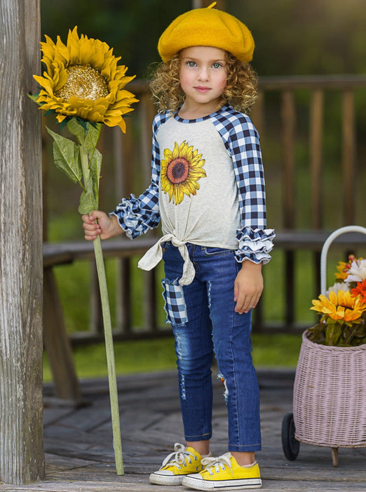 Mia Belle Girls My Pretty Flower Patched Jeans Set