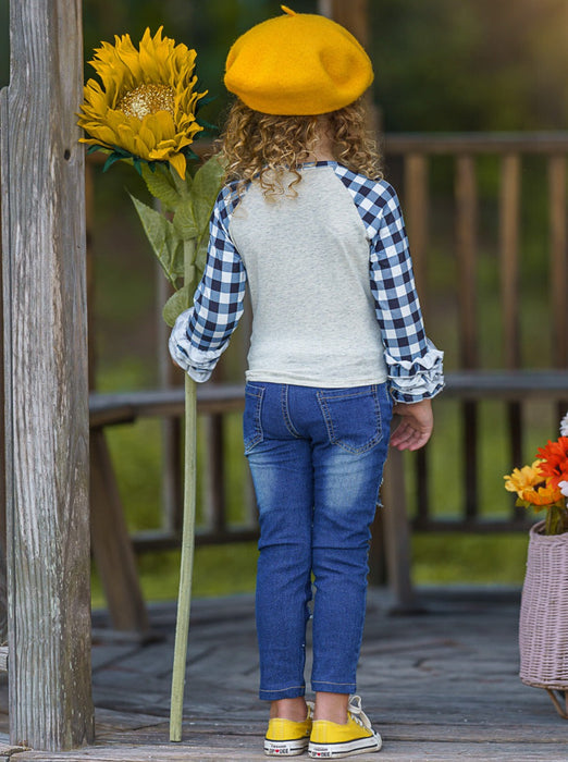 Mia Belle Girls My Pretty Flower Patched Jeans Set
