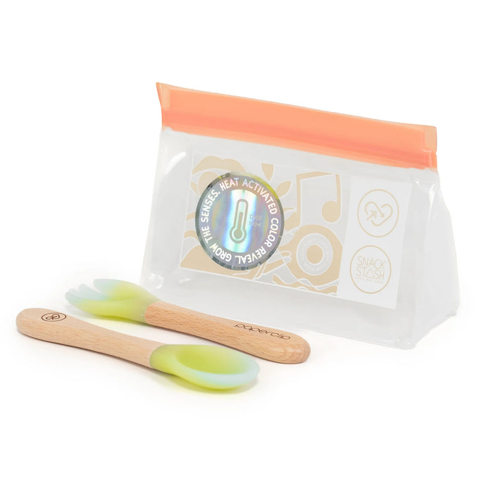 Paperclip Color Changing Spork & Spoon Set