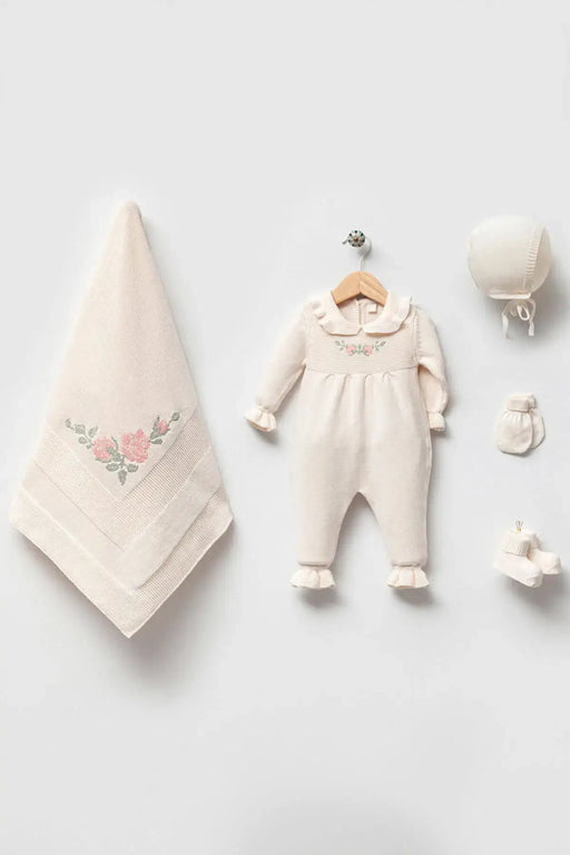 THA Dressing Alicia Cream Newborn Knitwear Coming Home Set (5 pcs)