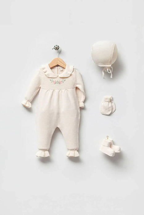 THA Dressing Alicia Cream Newborn Knitwear Coming Home Set (5 pcs)