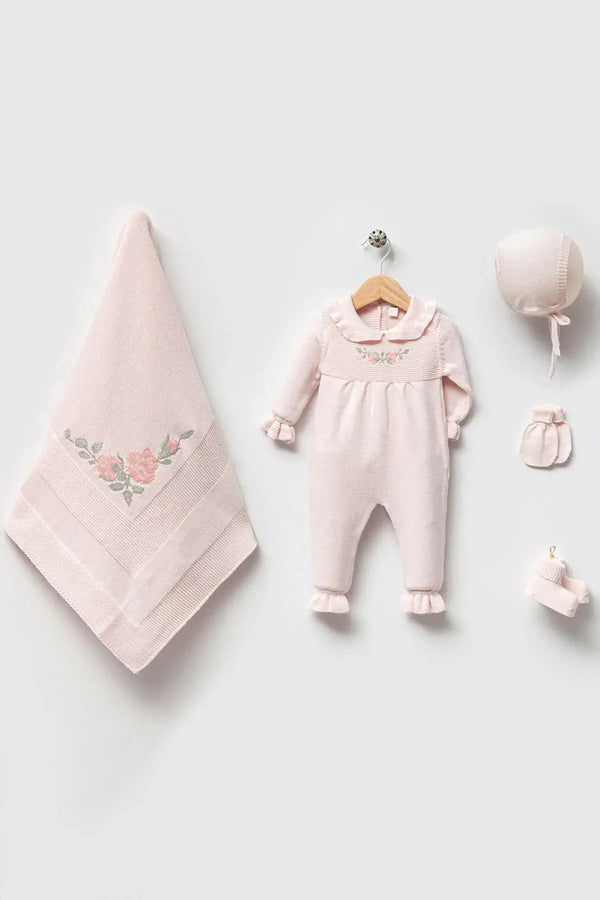 THA Dressing Alicia Pink Newborn Knitwear Coming Home Set (5 pcs)