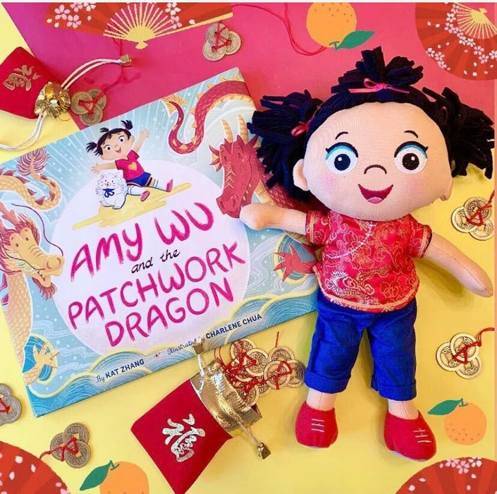 MerryMakers Amy Wu and the Patchwork Dragon Plush Doll & Book