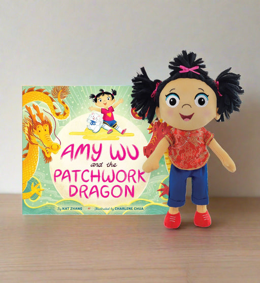 MerryMakers Amy Wu and the Patchwork Dragon Plush Doll & Book