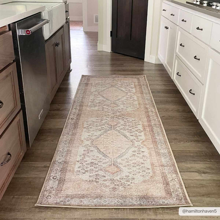 Hauteloom Analu Peach Washable Area Rug