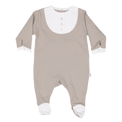 Bebe Sweeny Boys Taupe Cotton Babygrow