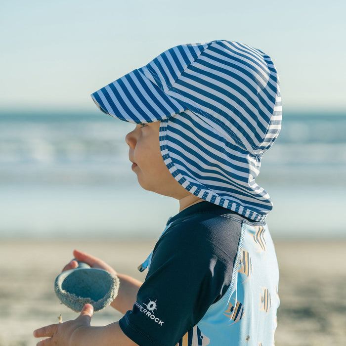 Snapper Rock Denim Stripe Floating Flap Hat