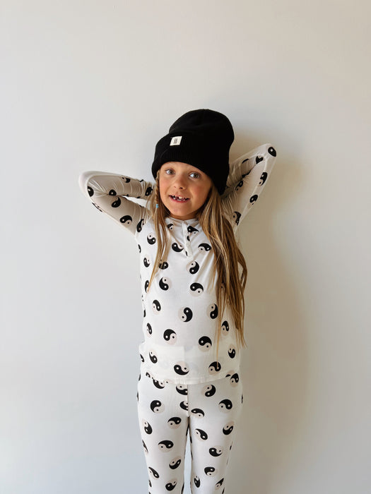 forever french baby Bamboo Two Piece Pajama | Black & White Yin Yang