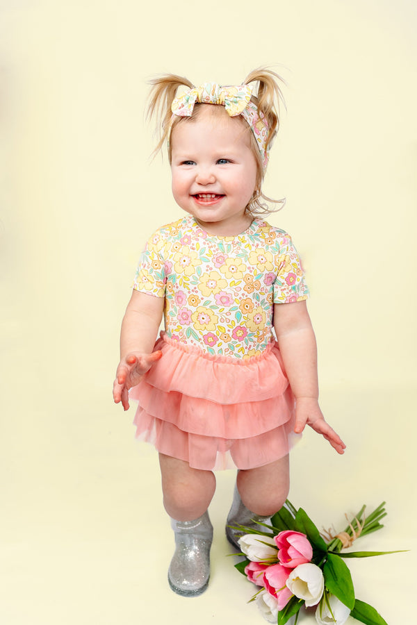 Dream Big Little Co Bloomin' Wildflowers Dream Tutu Bodysuit Dress