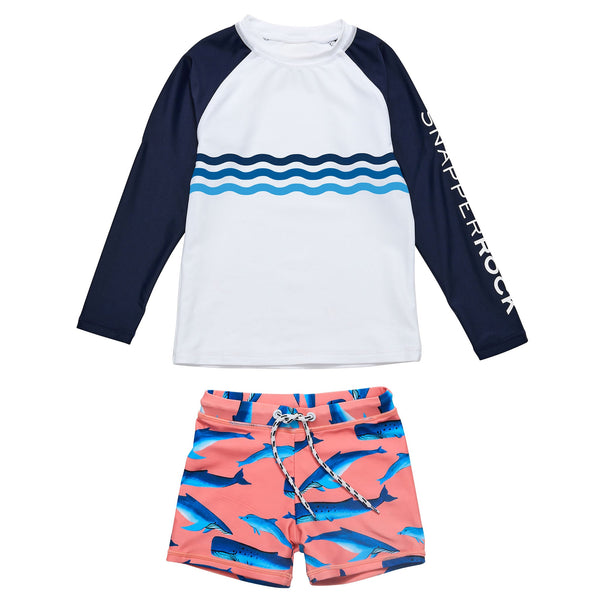 Snapper Rock Whale Tail Long Sleeve Rashguard Baby Set