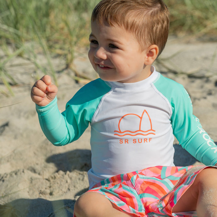 Snapper Rock Geo Melon Sustainable Long Sleeve Baby Set