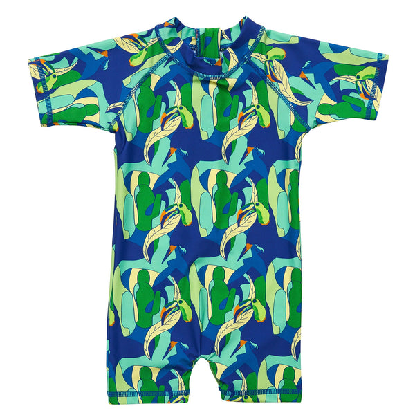 Snapper Rock Toucan Jungle Sustainable Short Sleeve Sunsuit