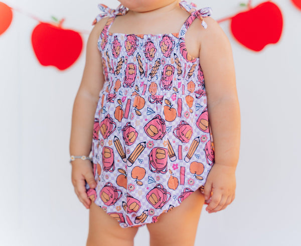 Dream Big Little Co Rule The School Smocked Bubble Romper