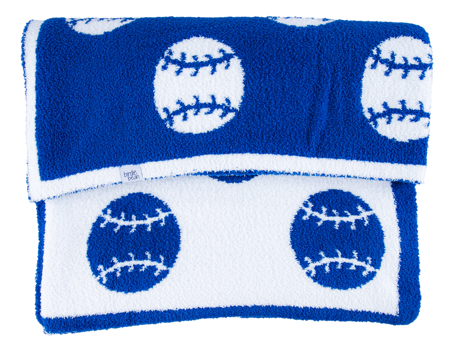 Birdie Bean baseball plush birdie blanket- BLUE/THROW