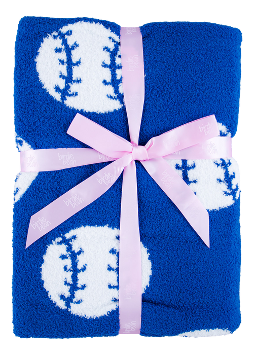 Birdie Bean baseball plush blanket- BLUE/TODDLER