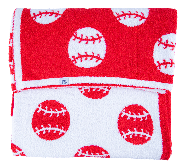 Birdie Bean baseball plush birdie blanket- RED/THROW