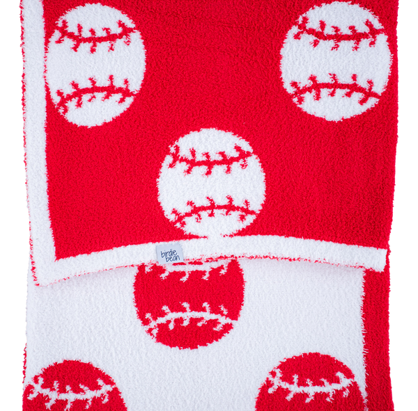 Birdie Bean baseball plush blanket- RED/TODDLER