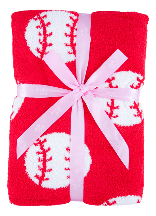 Birdie Bean baseball plush blanket- RED/TODDLER