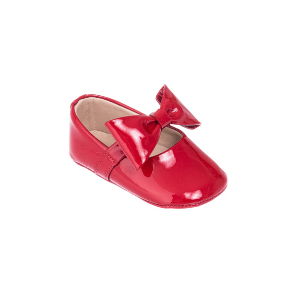 Elephantito Baby Ballerina with Bow Patent Red