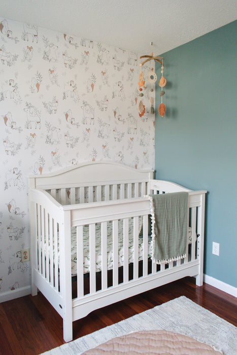 Crane Baby Ezra Woodland Wallpaper